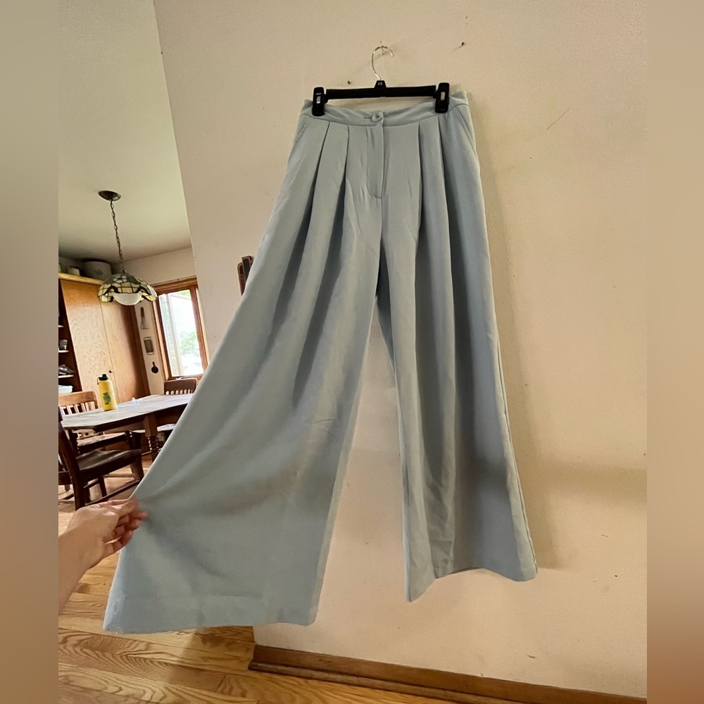 Shein baby blue wide leg pants, size Medium